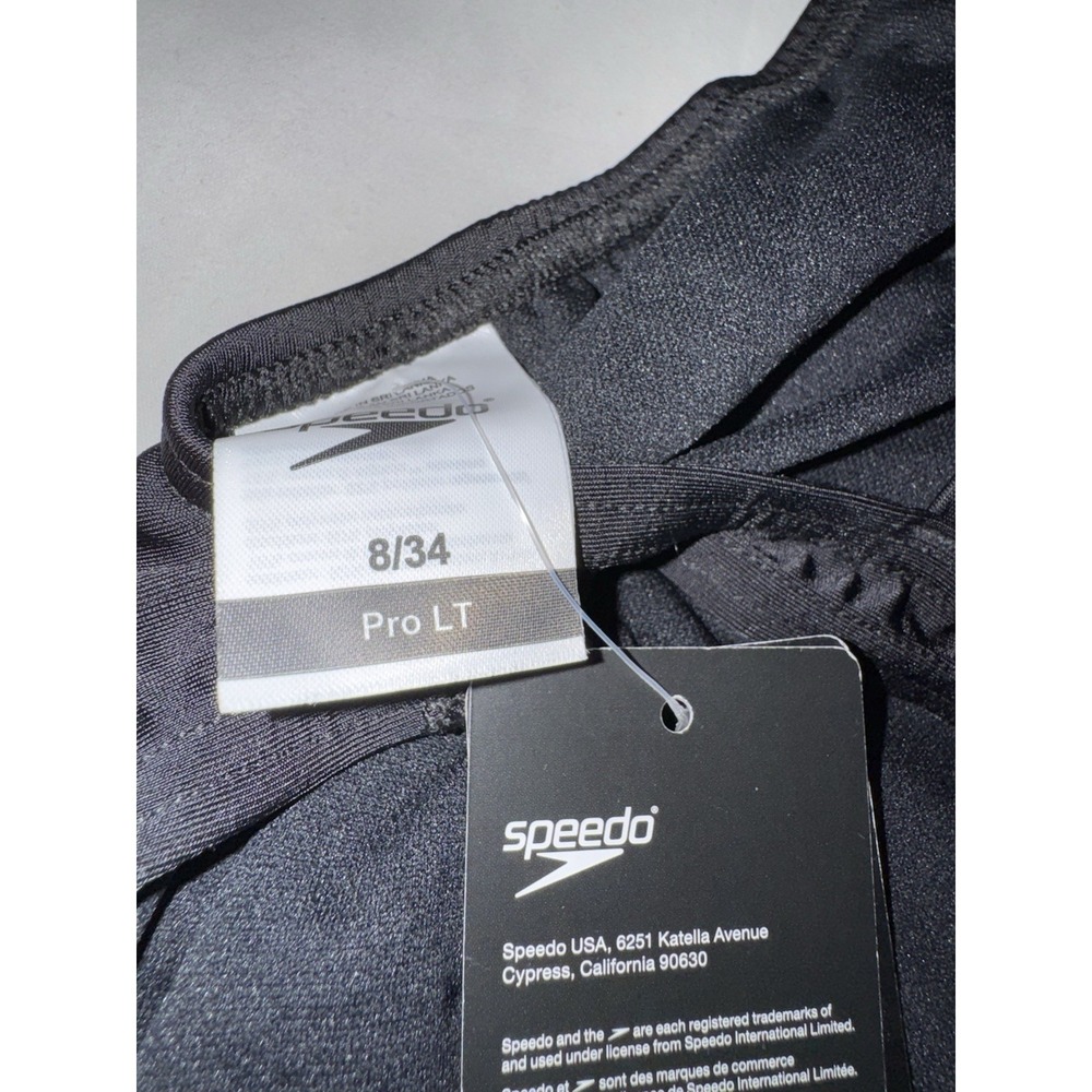 Speedo Women's Pro LT Swimsuit Black  Size 8/34 New With Tags - Picture 2 of 5